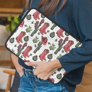 Capa Para Notebook Girassol Country Cowgirl Pink e Green