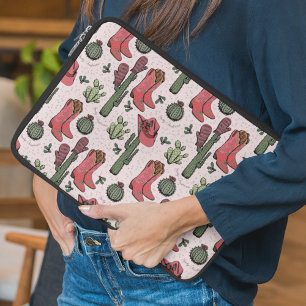 Capa Para Notebook Girassol Country Cowgirl Pink e Green