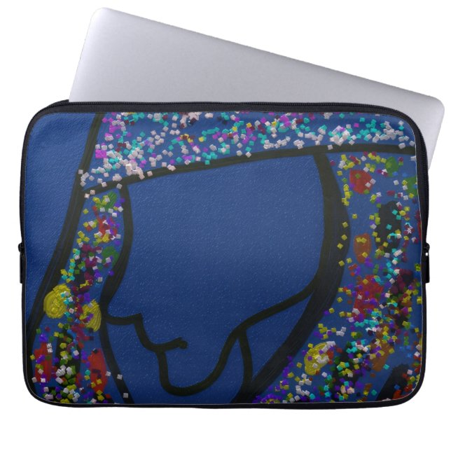 Capa Para Notebook Girl Spotted Glitter Print Hair Laptop Sleeve (Frente)