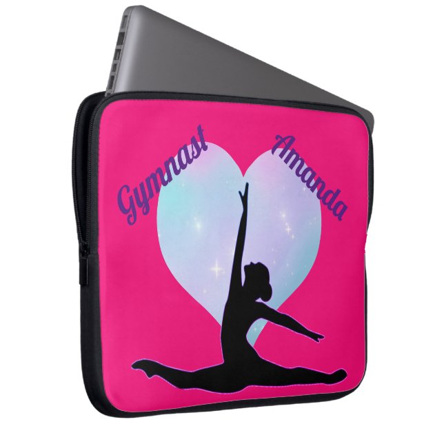 Capa Para Notebook Girls Gymnastics Personalizado Rosa Quente / Roxo  (Frente Esquerda)