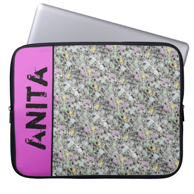 Capa Para Notebook Girly Geology Granite Pastel Does qualquer Nome Ro (Frente)