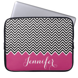 Capa Para Notebook GIRLY HOT PINK MAGENTA - Preto - Branco - Personal