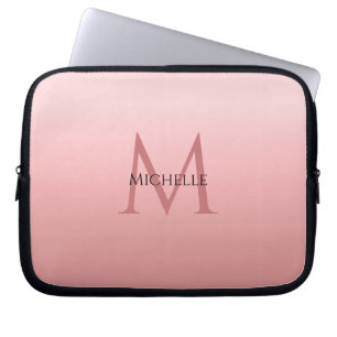 Capa Para Notebook Girly Na moda Trendy Rosa Dourada monograma