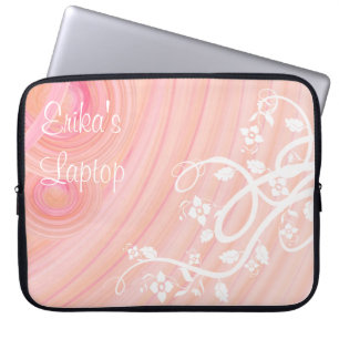 Capa Para Notebook Girly Peach Spirals Filigree Flowers Modelo