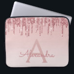 Capa Para Notebook Girly Pink Rose Gold Glitter Drips Monogram<br><div class="desc">Blush Pink - Rose Gold Faux Dripping (Drips) Glitter and Sparkle Elegant Monogram Laptop Computer Case. This monogrammed case can be customized to include your initial and first name.</div>