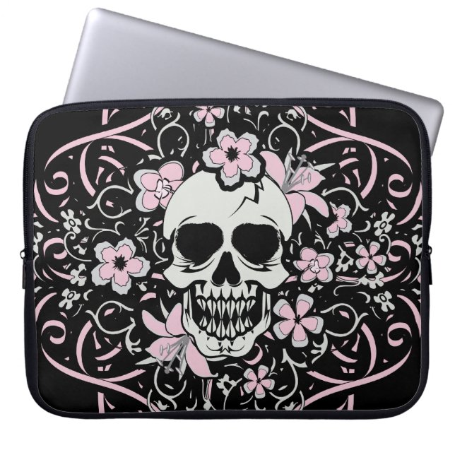 Capa Para Notebook Girly Vintage Skull (Frente)