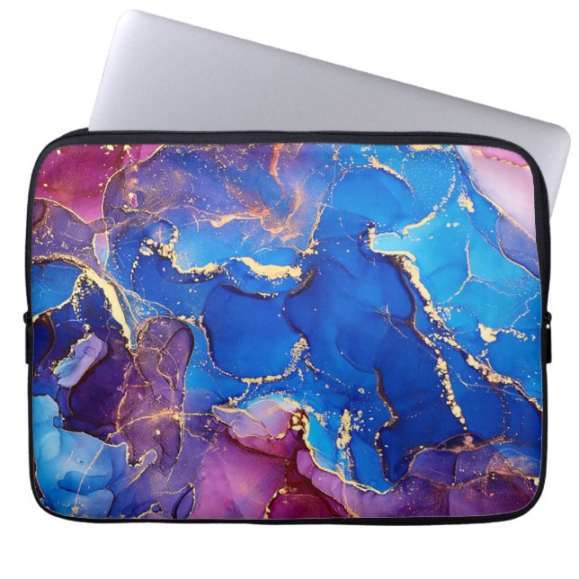 CAPA PARA NOTEBOOK GLAMA DE GLIPE DE PRATA AGÁTICA AZUL (Frente)