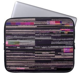 Capa Para Notebook Glitched TV screen with broken pixels. Abstract fu