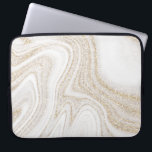 Capa Para Notebook Glitor de ouro branco-quic moderno<br><div class="desc">Bolsa de laptop brilhante de ouro branco-quic moderno</div>