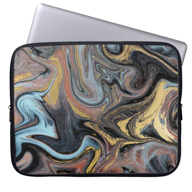 Capa Para Notebook Glitter do Ouro Marble Nature Trabalho de arte (Frente)
