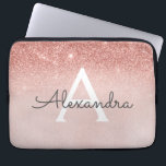 Capa Para Notebook Glitter Dourado de Rosa de Glam e Monograma de Spa<br><div class="desc">Glam Rosa Dourado Ombre Faux Glitter e Sparkle Modern e Elegante Monograma. Esse caso pode ser personalizado para incluir seu nome inicial e próprio.</div>