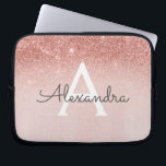Capa Para Notebook Glitter Dourado de Rosa de Glam e Monograma de Spa<br><div class="desc">Glam Rosa Dourado Ombre Faux Glitter e Sparkle Modern e Elegante Monograma. Esse caso pode ser personalizado para incluir seu nome inicial e próprio.</div>