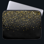 Capa Para Notebook Glitter dourado do Glam confetti<br><div class="desc">Impressionante preto e brilho dourado confetti</div>