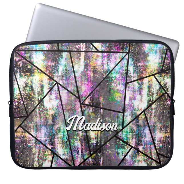 Capa Para Notebook Glitter feminino iridescente elegante (Frente)