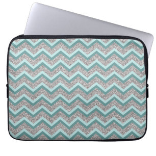 Capa Para Notebook Glitter prateado e ZigZag lacrimejante
