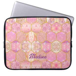 Capa Para Notebook Glitter rosa dourado-esguicho