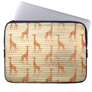 Capa Para Notebook Glittery Giraffe on Gold Foil