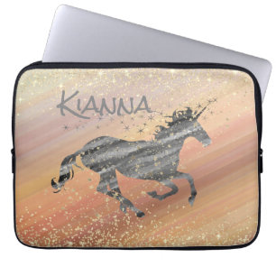 Capa Para Notebook Glittery Starry Unicorn