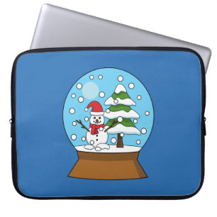 Capa Para Notebook Globo de Neve com Snowman e Pine Tree
