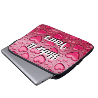 Capa Para Notebook Glossy 3D Pink Jelly Hearts Laptop Sleeve