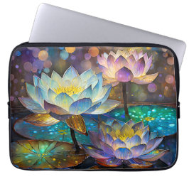 Capa Para Notebook Glowing Lotus Flowers Trio
