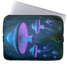 Glowing Neo-Deco Bioluminescente Nature Cyberpunk