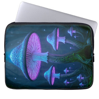 Capa Para Notebook Glowing Neo-Deco Bioluminescente Nature Cyberpunk