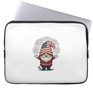 Capa Para Notebook Gnome Patriótico Fogos de Artifício Design Vetoria