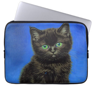 Capa Para Notebook Gogh Style Black Kitten