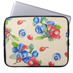 Capa Para Notebook Goji, mirtilo: padrão de ilustração de aquarela.