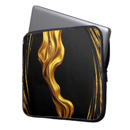 Capa Para Notebook Gold Black Monochrome Christian Achempong Swirl 