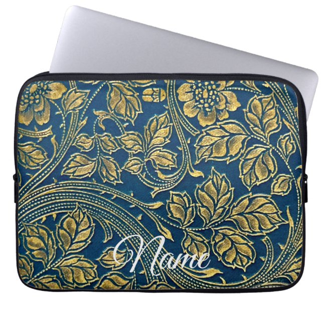Capa Para Notebook Golden Blue Elegance (Frente)