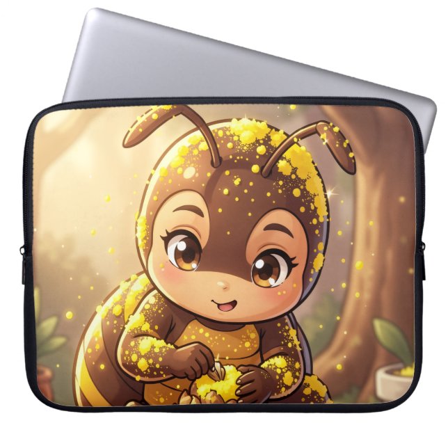Capa Para Notebook Golden Bumblebee in Bloom Dance.12 (Frente)