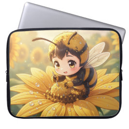 Capa Para Notebook Golden Bumblebee in Bloom Dance.3