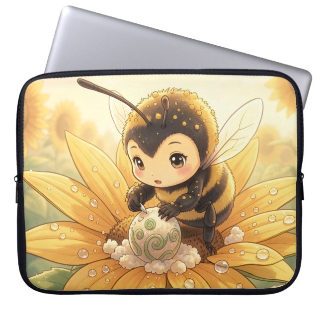 Capa Para Notebook Golden Bumblebee in Bloom Dance.8 (Frente)