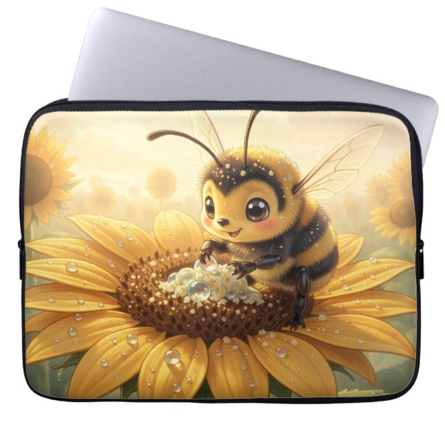 Capa Para Notebook Golden Bumblebee in Bloom Dance.9 (Frente)