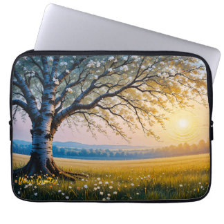 Capa Para Notebook Golden Hour Birch Tree Meadow