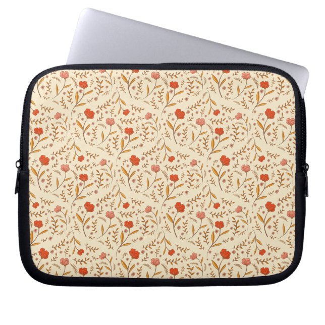 Capa Para Notebook Golden Hour Study | Retro Ogee Floral (Frente)