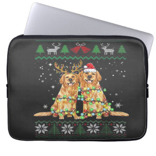 Capa Para Notebook Golden retriever Cachorro Feio do Natal Funny Nata