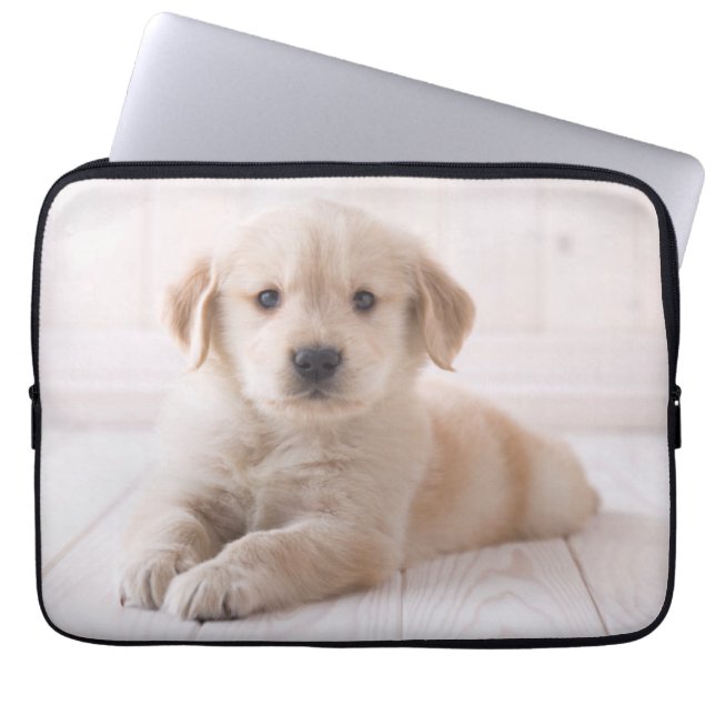 Capa Para Notebook Golden retriever que encontra-se para baixo (Frente)