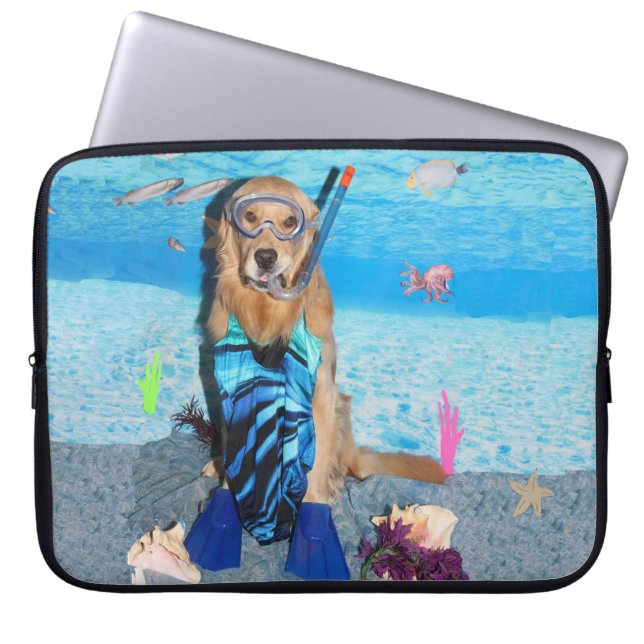 Capa Para Notebook Golden retriever Snorkeler (Frente)