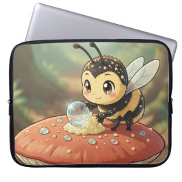 Capa Para Notebook Goldene Hummel im Blütentanz