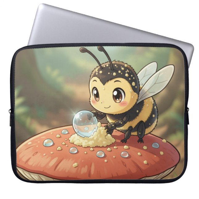 Capa Para Notebook Goldene Hummel im Blütentanz  (Frente)