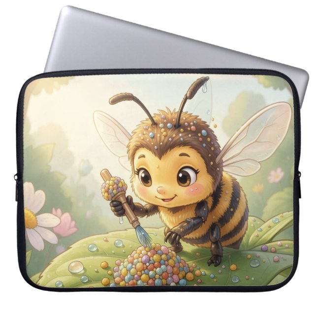 Capa Para Notebook Goldene Hummel im Blütentanz.2 (Frente)