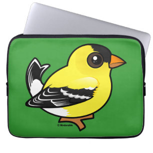 Capa Para Notebook Goldfinch do americano de Birdorable