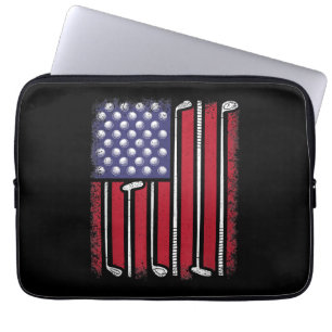 Capa Para Notebook Golfe Divertido Bandeira Americana Jogador de Golf