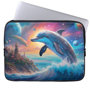 Capa Para Notebook Golfinho Pulando, Fantasia, planetas