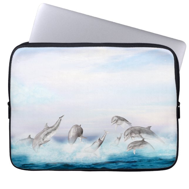 Capa Para Notebook Golfinhos Saltitantes (Frente)