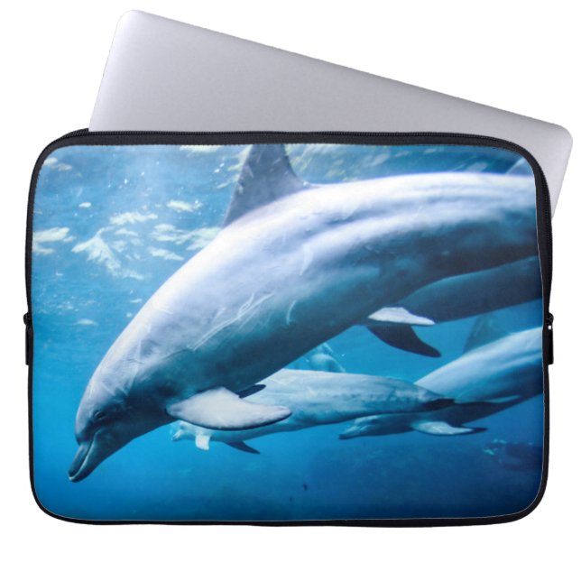 Capa Para Notebook Golfinhos subaquáticos (Frente)