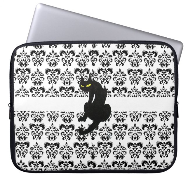 Capa Para Notebook GOLPE NEGRO DE GATO preto branco (Frente)